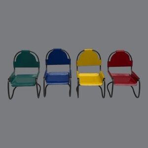 Vintage Metal Miniature Dollhouse Chairs Green Blue Yellow Red Set of 4